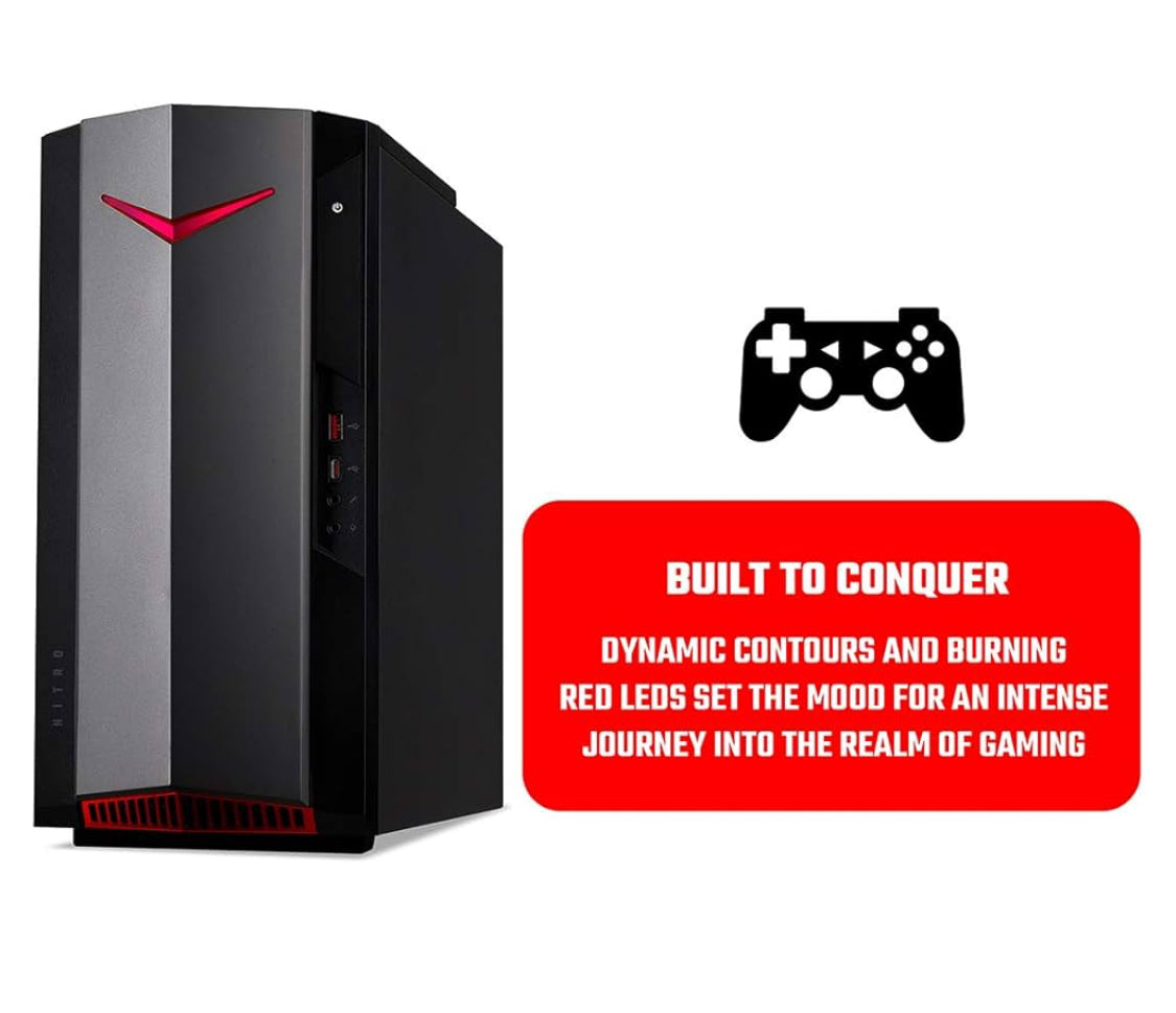 Acer Nitro N50-610 Gaming PC Core i5-10400 16GB 256GBSSD+1TB SATA GTX1650 4GB WIN11 With Gaming keyboard Mouse & Monitor Acer Nitro N50-610 Gaming PC Core i5-10400 16GB 256GBSSD+1TB SATA GTX1650 4GB WIN11 With Gaming keyboard Mouse & Monitor